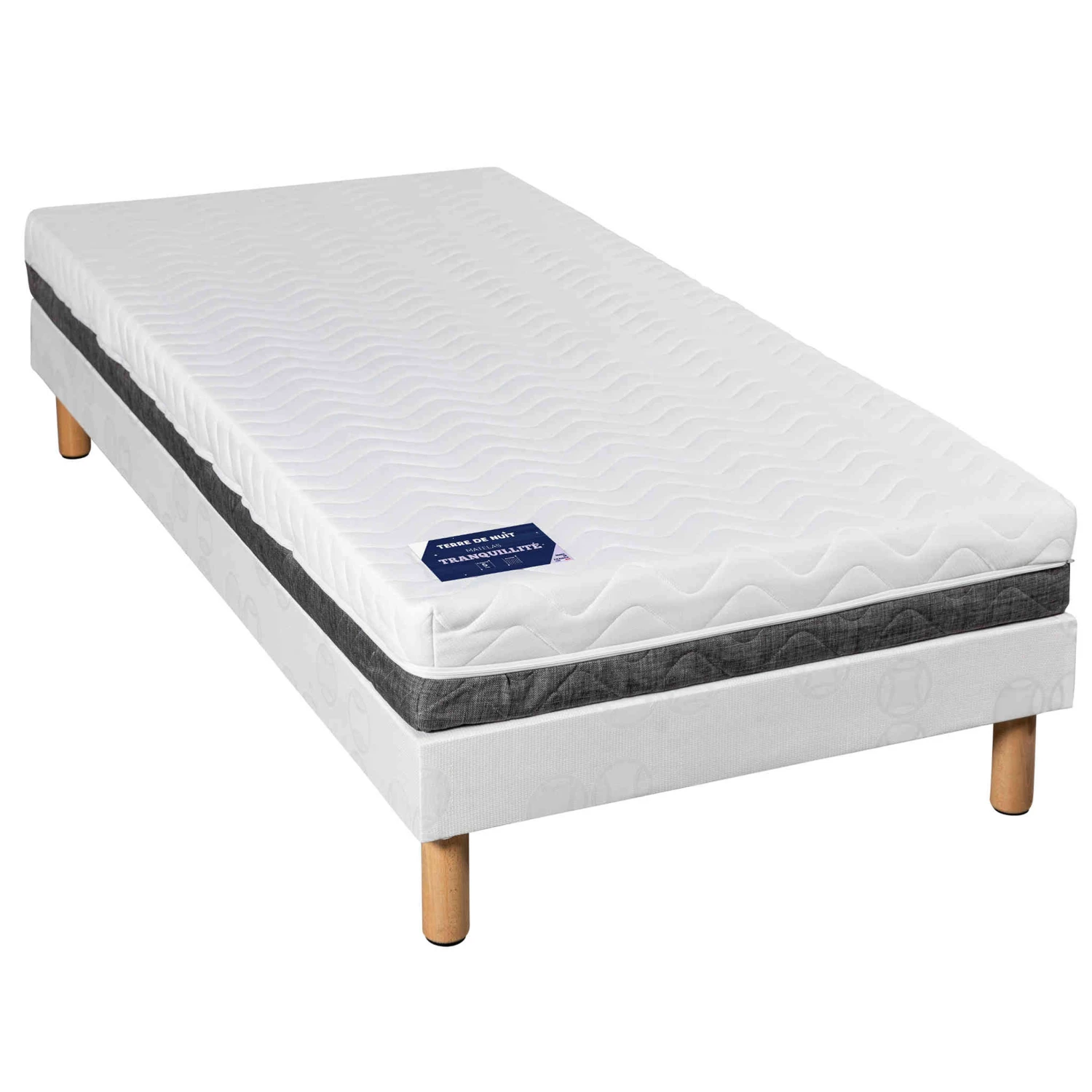 Ensemble Matelas Mousse Tranquillité + Sommier + Pieds 4 Ensemble Matelas Mousse Tranquillité + Sommier + Pieds – Image 2
