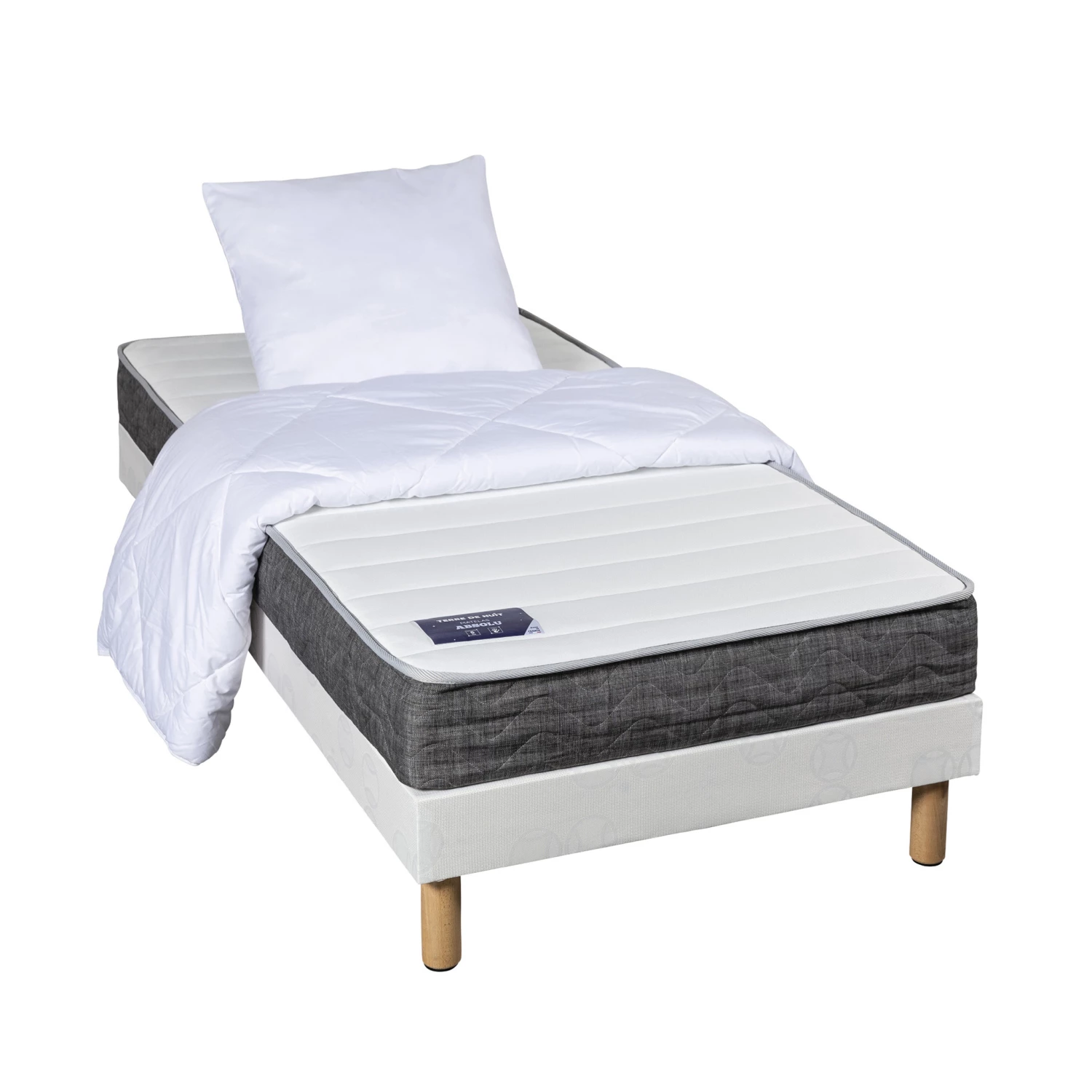 Ensemble Matelas Mousse à Mémoire De Forme Absolu + Sommier + Pieds + Couette + Oreillers 4 Ensemble Matelas Mousse à Mémoire De Forme Absolu + Sommier + Pieds + Couette + Oreillers – Image 2