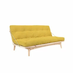 Banquette Ajustable FOLK En Pin Massif Naturel Avec Matelas Futon 130x190