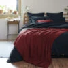Plaid Gaze De Coton à Franges Bordeaux -Doublures De Lit Soldes 2024 gaia bordeaux amb 1 plaid