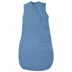 Gigoteuse Bébé été Double Gaze De Coton Bio 6/24 Mois -Doublures De Lit Soldes 2024 gigoteuse bleu gris fond blanc 3