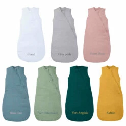 Gigoteuse Bébé été Double Gaze De Coton Bio 6/24 Mois -Doublures De Lit Soldes 2024 gigoteuses mousselines fond blanc 3