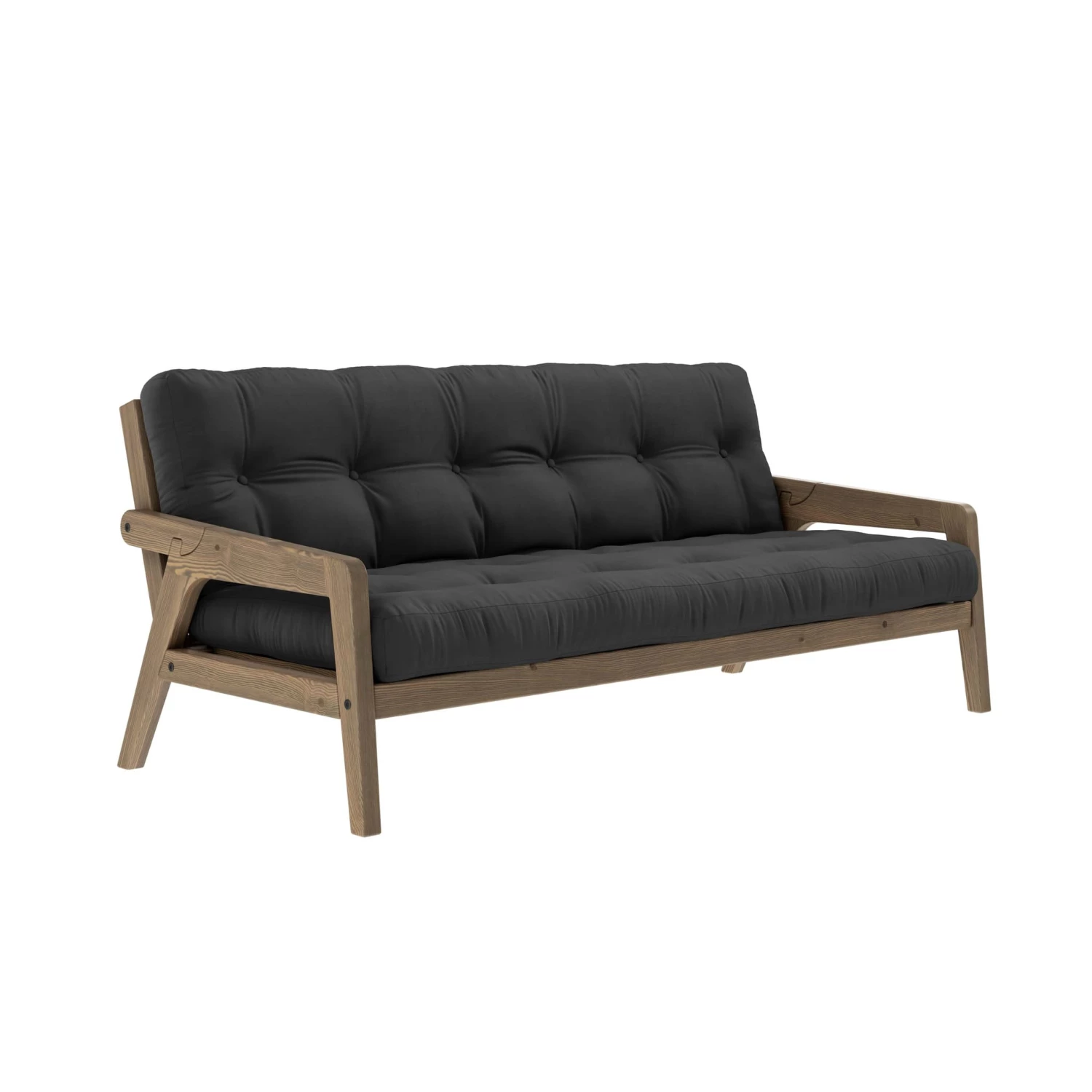 Banquette Ajustable GRAB En Pin Massif Foncé Avec Matelas Futon 130x190 7 Banquette Ajustable GRAB En Pin Massif Foncé Avec Matelas Futon 130x190 – Image 5