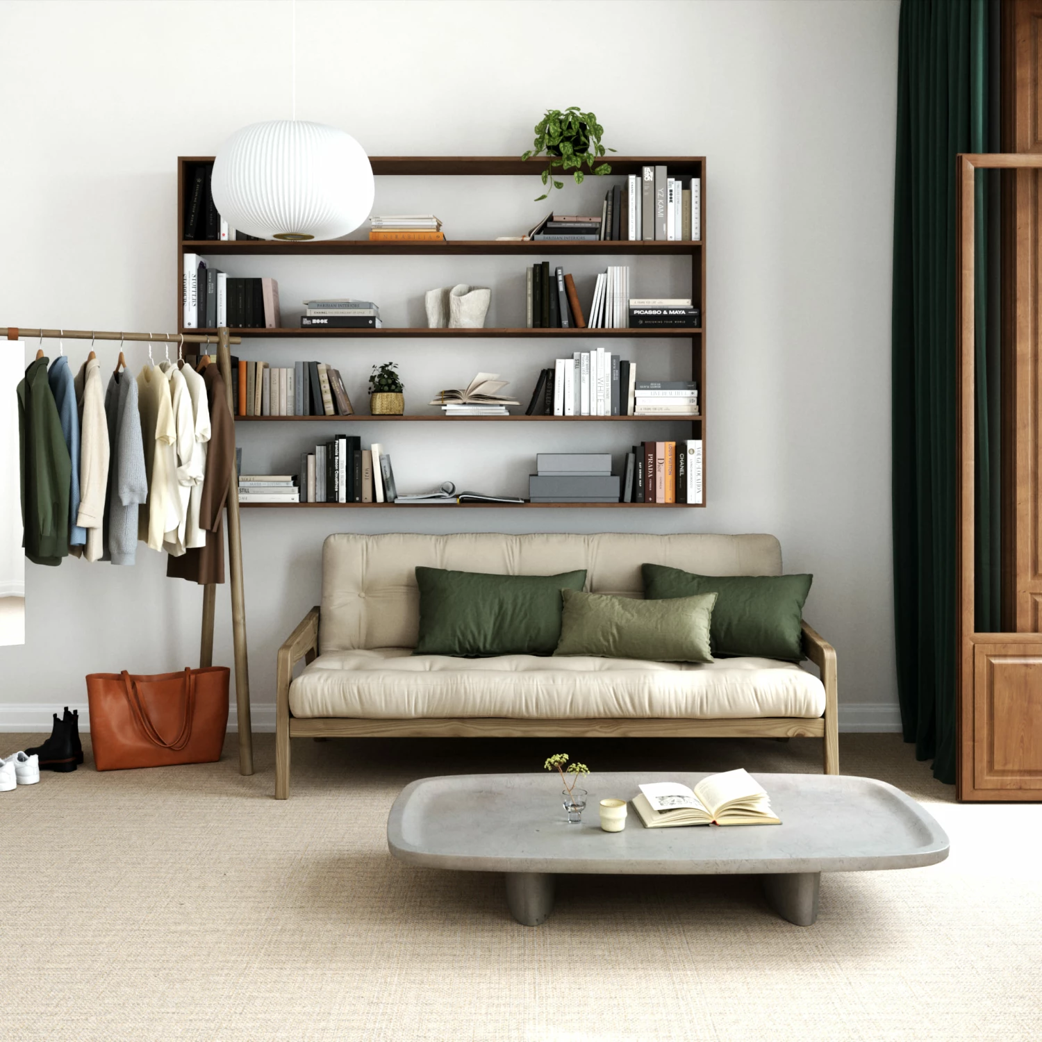 Banquette Ajustable GRAB En Pin Massif Foncé Avec Matelas Futon 130x190 4 Banquette Ajustable GRAB En Pin Massif Foncé Avec Matelas Futon 130x190 – Image 2