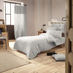Parure De Lit Double Gaze De Coton Gris 8 Parure De Lit Double Gaze De Coton Gris -Doublures De Lit Soldes 2024 gris ambiance 1