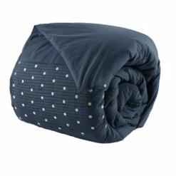 Housse De Couette Brodée Plis Religieuses Marine