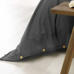 Housse De Couette Flanelle Anthracite -Doublures De Lit Soldes 2024 hc candice anthracite finition