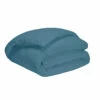 Housse De Couette Bleu Minéral 100% Coton Biologique -Doublures De Lit Soldes 2024 housse couette coton bio bleu mineral fond blanc 1