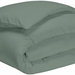 Housse De Couette Vert De Gris 100% Coton 5 Housse De Couette Vert De Gris 100% Coton -Doublures De Lit Soldes 2024 housse couette coton vert de gris fond blanc 2