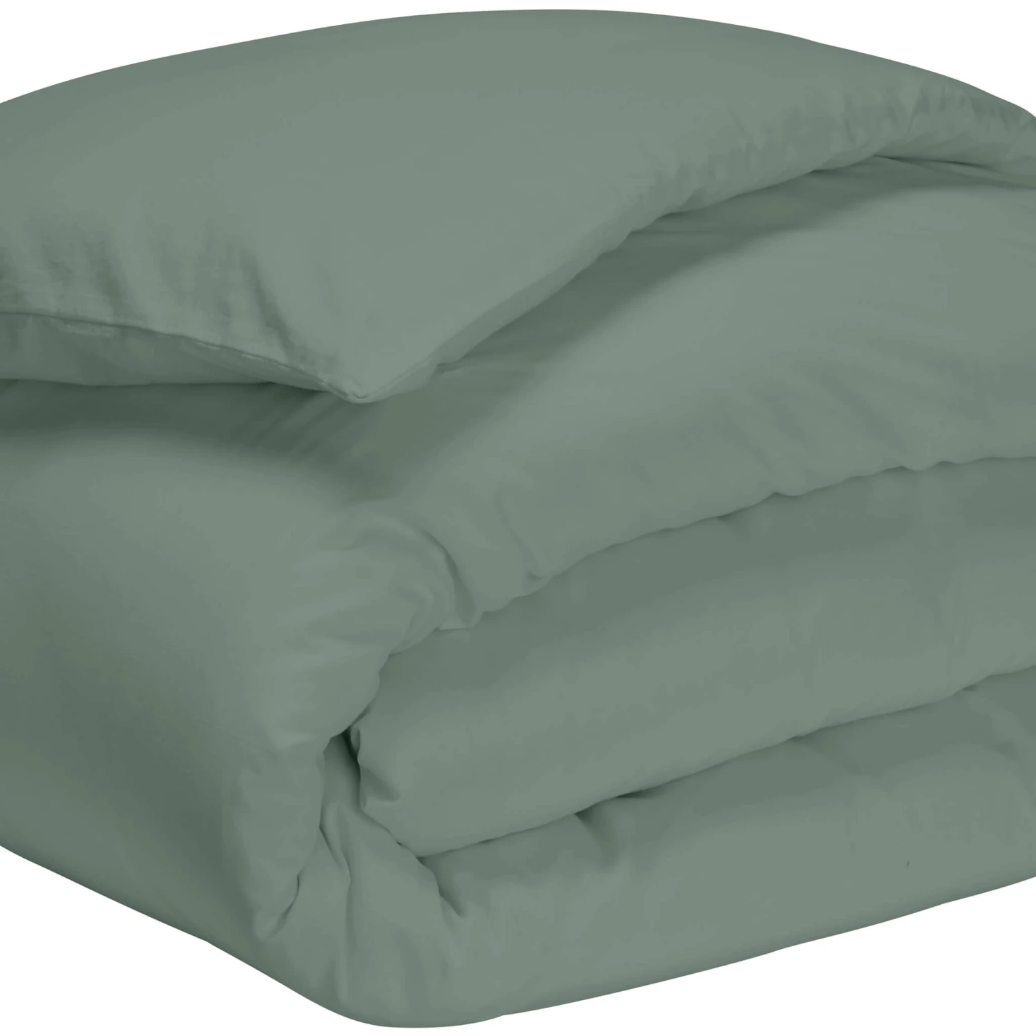Housse De Couette Vert De Gris 100% Coton 4 Housse De Couette Vert De Gris 100% Coton – Image 2