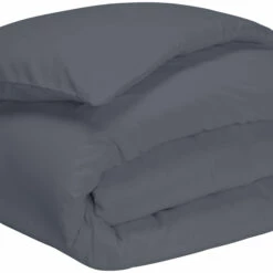 Housse De Couette Percale Gris Ardoise -Doublures De Lit Soldes 2024 housse couette percale ardoise fond blanc 2