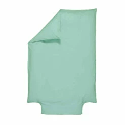 Housse De Couette Bébé 100% Coton Bio 100x140 -Doublures De Lit Soldes 2024 housse de couette turquoise fond blanc