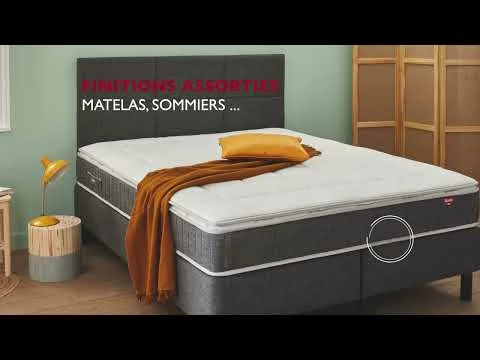 Ensemble Boxspring Surmatelas + Matelas + Sommier + Tête De Lit + Pieds Gris Chiné Epeda ENCHANTEUR 16 Ensemble Boxspring Surmatelas + Matelas + Sommier + Tête De Lit + Pieds Gris Chiné Epeda ENCHANTEUR – Image 14