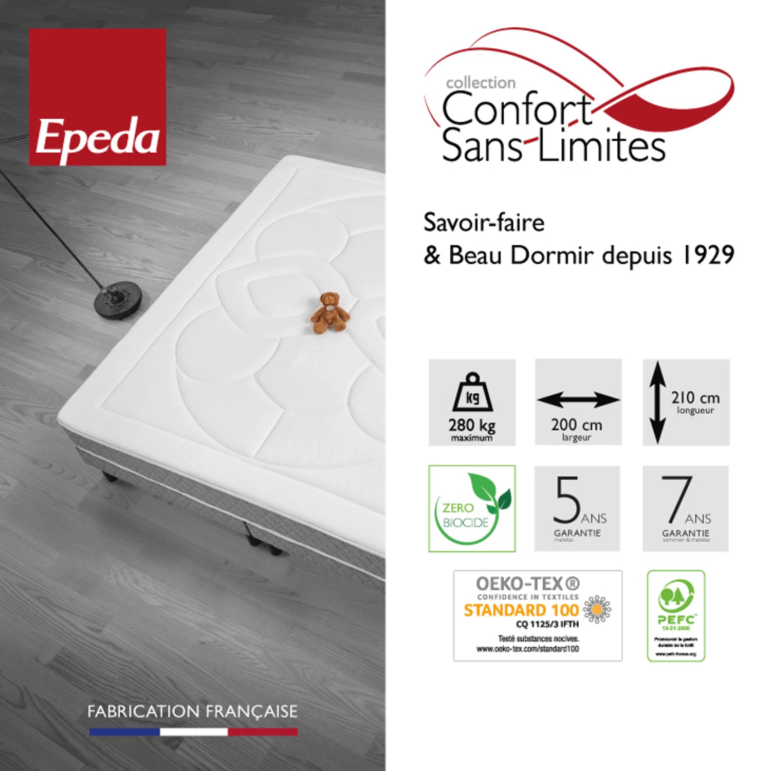 Matelas EPEDA Très Ferme Et XXL 26cm L'EXTRAVAGANT 10 Matelas EPEDA Très Ferme Et XXL 26cm L'EXTRAVAGANT – Image 8