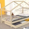 Lit Cabane Enfant Avec Tiroir En Bois 90x190 - LT14006 -Doublures De Lit Soldes 2024 koala nat