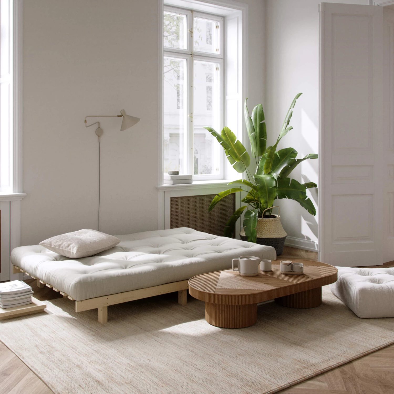 Banquette Ajustable LEAN En Pin Massif Naturel Avec Matelas Futon 130x190 7 Banquette Ajustable LEAN En Pin Massif Naturel Avec Matelas Futon 130x190 – Image 5