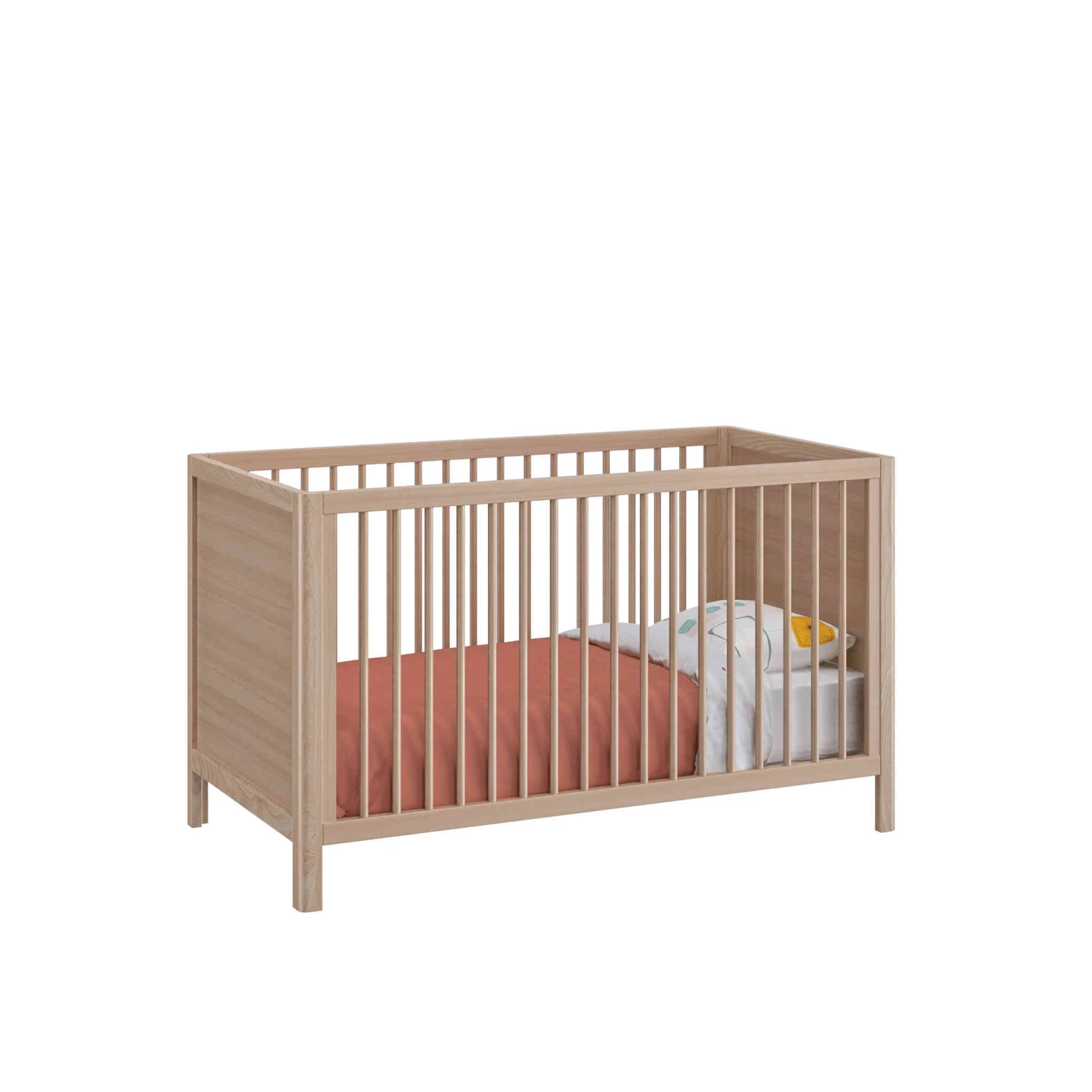 Lit Bébé à Barreaux En Bois Imitation Chêne Clair 70x140 - LT5050-1 4 Lit Bébé à Barreaux En Bois Imitation Chêne Clair 70x140 - LT5050-1 – Image 2