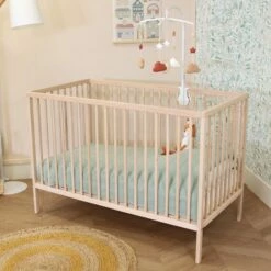 Lit Bébé à Barreaux En Bois Massif Avec Sommier Réglable En Hauteur 120x60 32 Lit Bébé à Barreaux En Bois Massif Avec Sommier Réglable En Hauteur 120x60 -Doublures De Lit Soldes 2024 lit b b ambiance 4 1