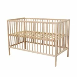 Lit Bébé à Barreaux En Bois Massif Avec Sommier Réglable En Hauteur 120x60 28 Lit Bébé à Barreaux En Bois Massif Avec Sommier Réglable En Hauteur 120x60 -Doublures De Lit Soldes 2024 lit b b profil sommier 3 fond blanc 1
