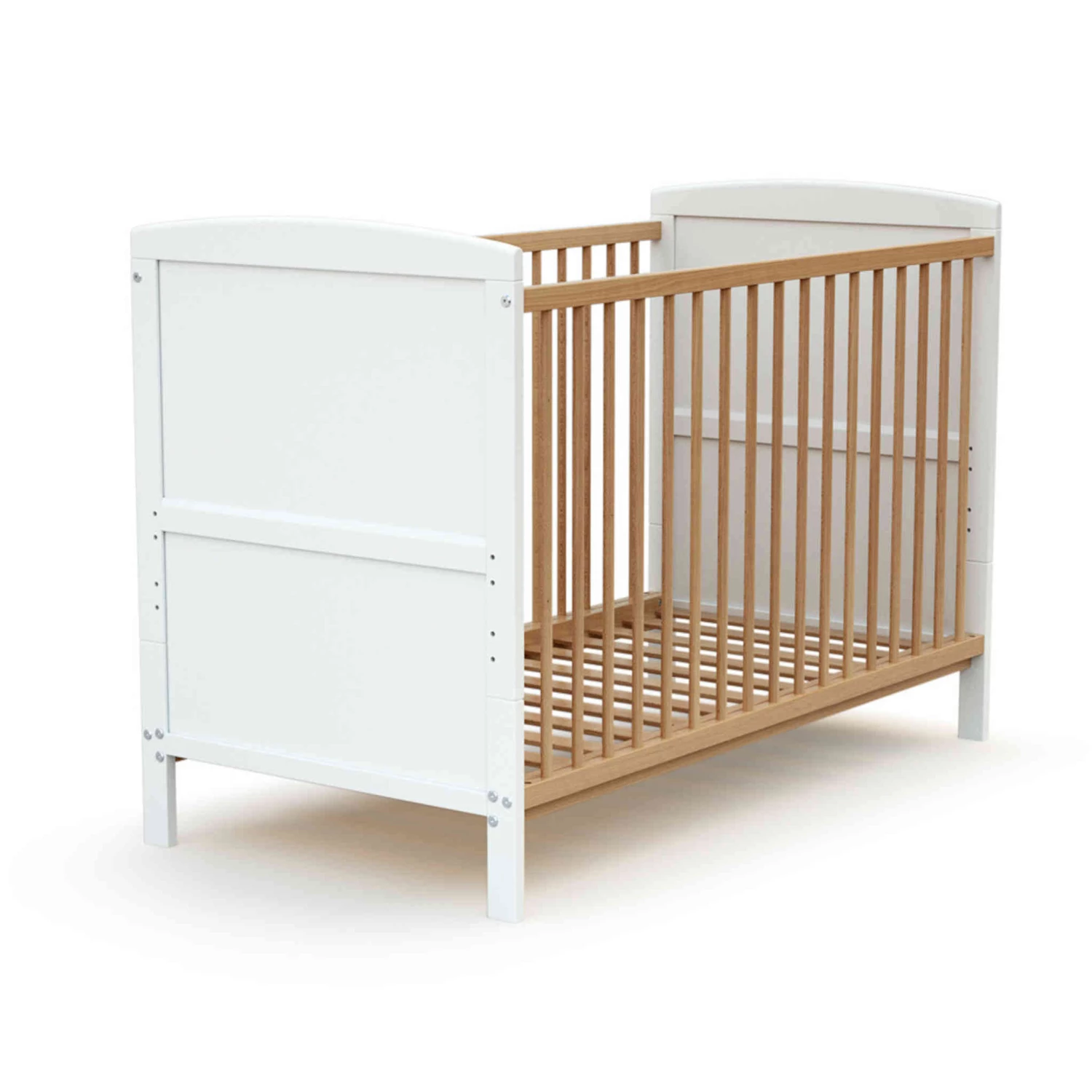Lit Bébé évolutif En Bois Laqué Blanc Et Hêtre 6 Lit Bébé évolutif En Bois Laqué Blanc Et Hêtre – Image 4