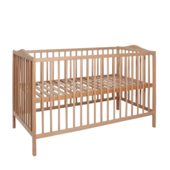 Lit Bébé à Barreaux En Bois Naturel 60x120