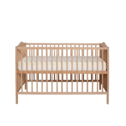 Lit Bébé à Barreaux En Bois Naturel 60x120 11 Lit Bébé à Barreaux En Bois Naturel 60x120 -Doublures De Lit Soldes 2024 lit bebe a barreaux en bois naturel vue face matelas fond blanc