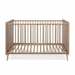Lit Bébé à Barreaux En Bois Imprimé Cannage - LT7085