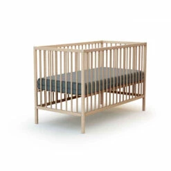 Lit Bébé En Bois Massif 60x120 -Doublures De Lit Soldes 2024 lit bebe fixe hetre webaby 60x120 rehausse fond blanc 1
