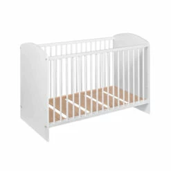 Lit Bébé En Bois Massif Avec Sommier Réglable En Hauteur 60x120