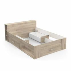 Lit En Bois Avec Tiroir Imitation Chêne Kronberg - LT177 12 Lit En Bois Avec Tiroir Imitation Chêne Kronberg - LT177 -Doublures De Lit Soldes 2024 lit chene kronberg 140 1 1