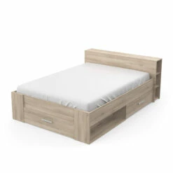 Lit En Bois Avec Tiroir Imitation Chêne Kronberg - LT177 11 Lit En Bois Avec Tiroir Imitation Chêne Kronberg - LT177 -Doublures De Lit Soldes 2024 lit chene kronberg 140 3 1