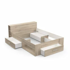 Lit En Bois Avec Tiroir Imitation Chêne Kronberg - LT177 14 Lit En Bois Avec Tiroir Imitation Chêne Kronberg - LT177 -Doublures De Lit Soldes 2024 lit chene kronberg 140 6 1