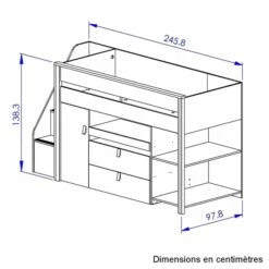 Ensemble Lit Multifonctions Avec Matelas Mousse 90x200 - LT5081 25 Ensemble Lit Multifonctions Avec Matelas Mousse 90x200 - LT5081 -Doublures De Lit Soldes 2024 lit combin mael dimensions 1 1