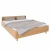 Lit Avec Tête De Lit Incurvée Et Pieds En Bois Massif 160x200 - LT0079 2 Lit Avec Tête De Lit Incurvée Et Pieds En Bois Massif 160x200 - LT0079 -Doublures De Lit Soldes 2024 lit face fond blanc 2