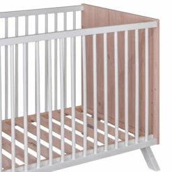 Lit Bébé En Bois Massif Style Scandinave Hêtre Et Blanc 60x120 -Doublures De Lit Soldes 2024 lit jackson fond blanc 2 1