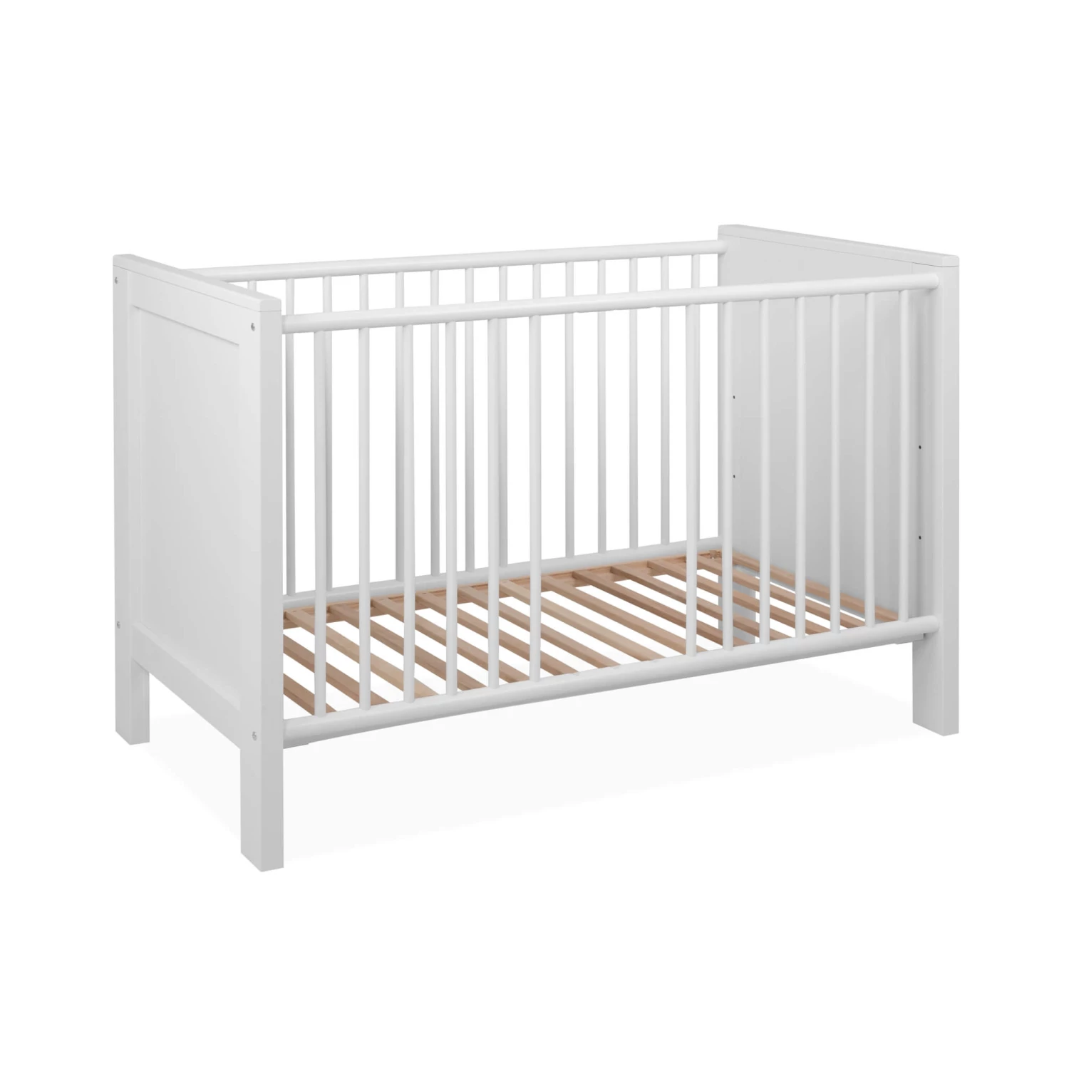 Lit Bébé à Barreaux En Bois Blanc - LT7084 4 Lit Bébé à Barreaux En Bois Blanc - LT7084 – Image 2