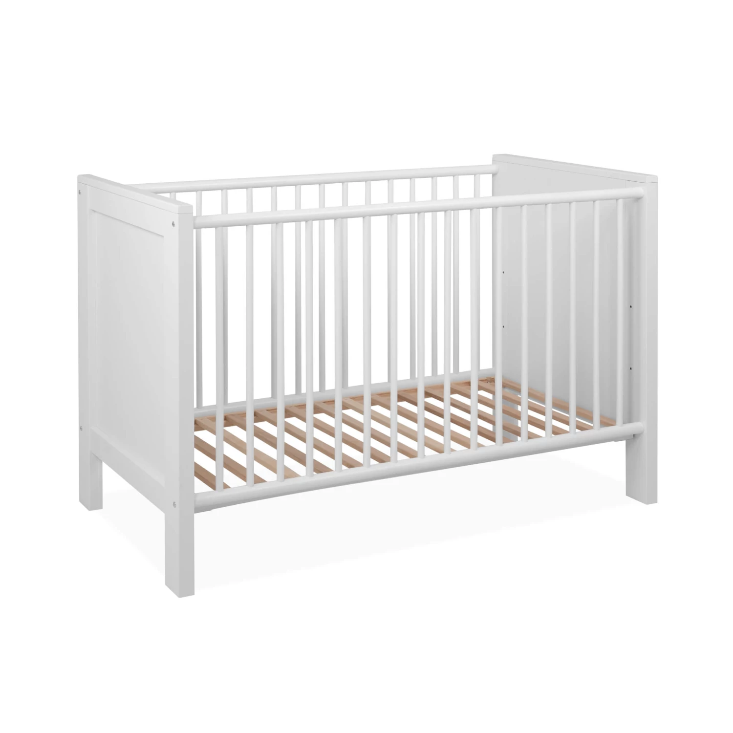 Lit Bébé à Barreaux En Bois Blanc - LT7084 3 Lit Bébé à Barreaux En Bois Blanc - LT7084
