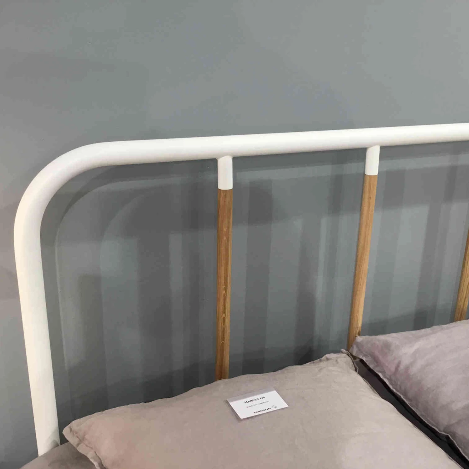 Lit En Métal Blanc Et Chêne - LT4003 4 Lit En Métal Blanc Et Chêne - LT4003 – Image 2