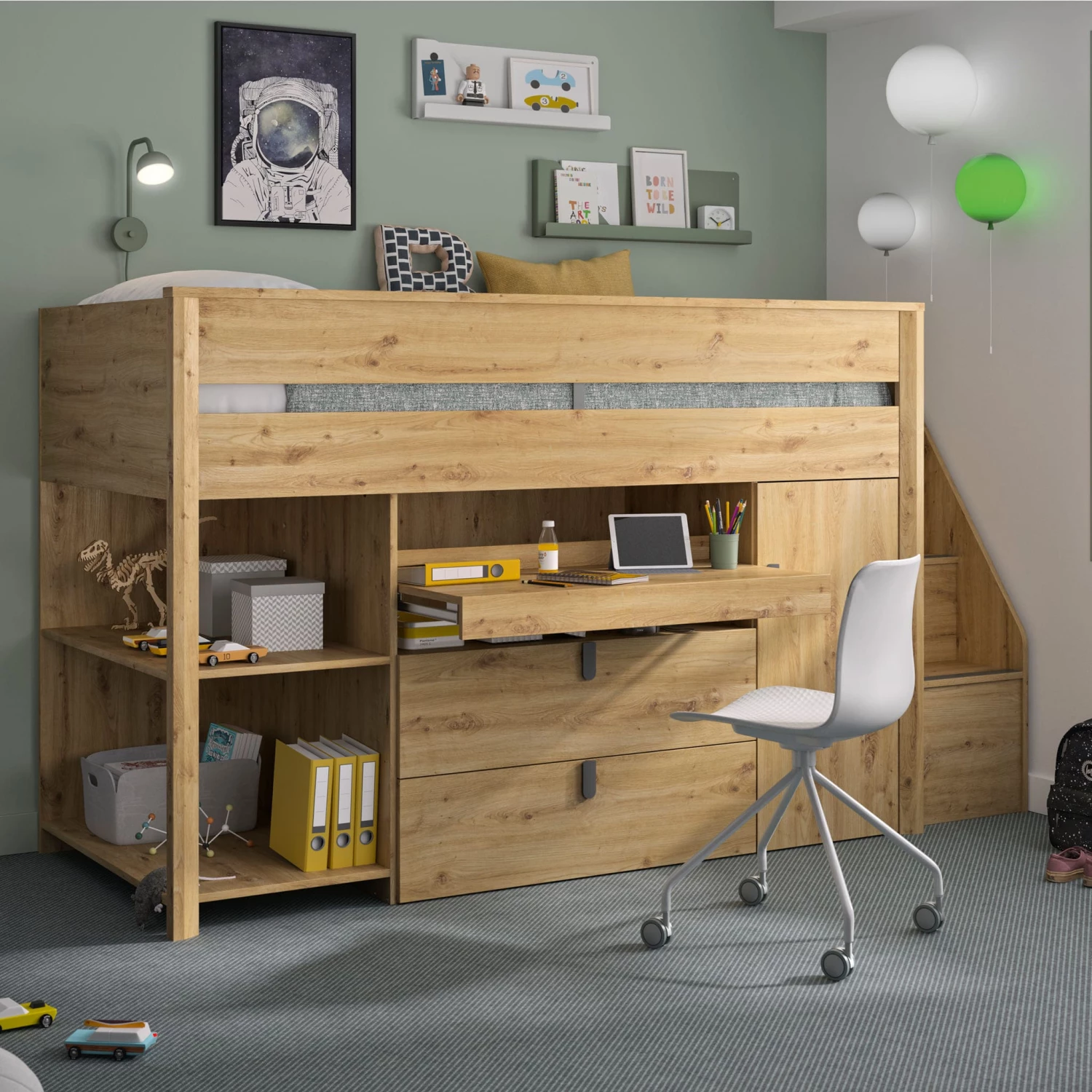 Ensemble Lit Multifonctions Avec Matelas Mousse 90x200 - LT5081 4 Ensemble Lit Multifonctions Avec Matelas Mousse 90x200 - LT5081 – Image 2