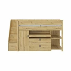 Ensemble Lit Multifonctions Avec Matelas Mousse 90x200 - LT5081 19 Ensemble Lit Multifonctions Avec Matelas Mousse 90x200 - LT5081 -Doublures De Lit Soldes 2024 lit mael escalier gauche face fond blanc 1