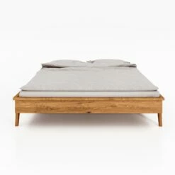 Lit Avec Pieds Inclinés En Chêne Massif Clair - LT36003 10 Lit Avec Pieds Inclinés En Chêne Massif Clair - LT36003 -Doublures De Lit Soldes 2024 lit retro face fond blanc