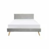 Lit En Bois Avec Tête De Lit Tissu Gris Clair - LT17020 2 Lit En Bois Avec Tête De Lit Tissu Gris Clair - LT17020 -Doublures De Lit Soldes 2024 lit scandinave gris clair 160x200 face matelas fond blanc