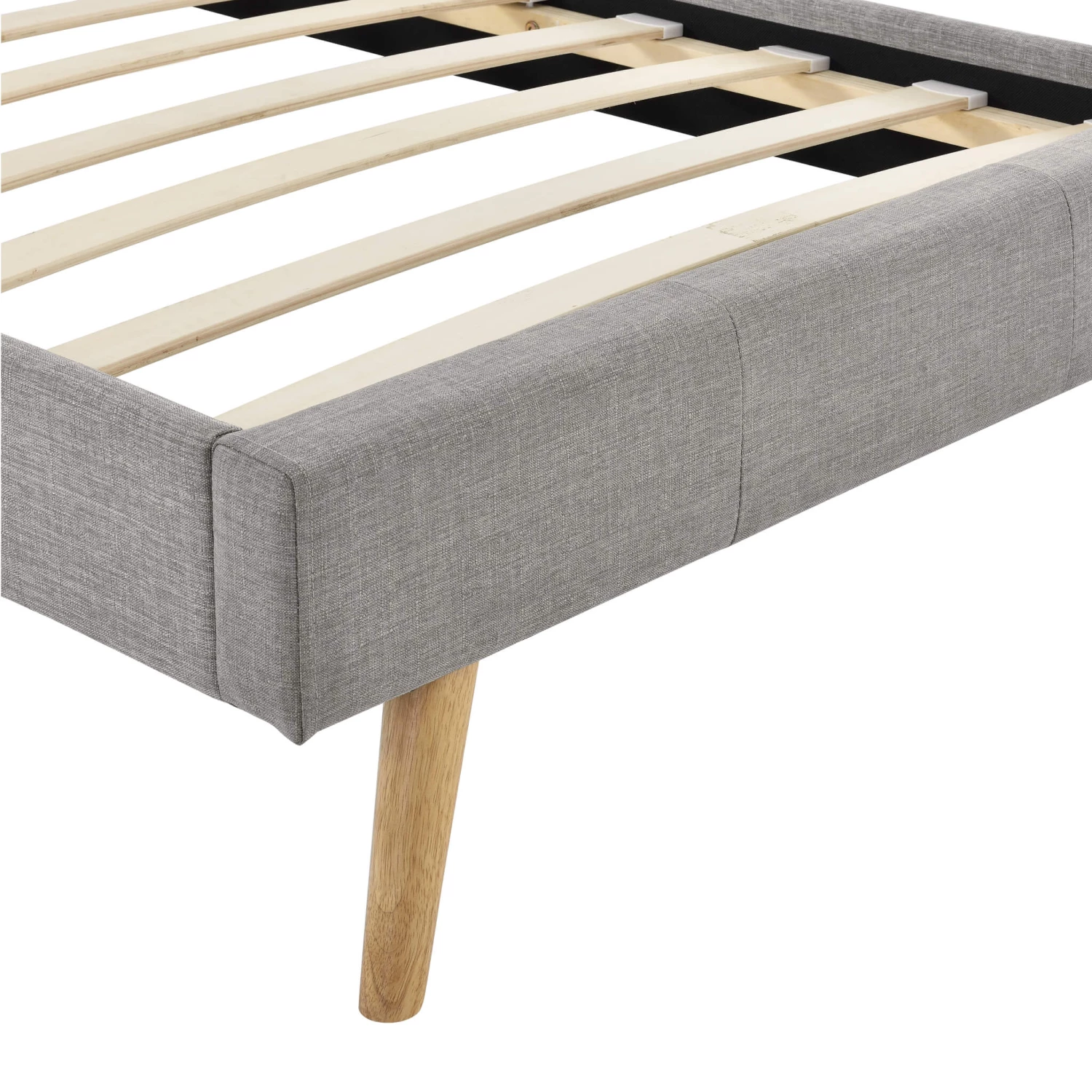 Lit En Bois Avec Tête De Lit Tissu Gris Clair - LT17020 7 Lit En Bois Avec Tête De Lit Tissu Gris Clair - LT17020 – Image 5