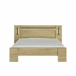 Lit Led Sensitive Avec 2 Chevets En Bois Clair - LT5082 -Doublures De Lit Soldes 2024 lit sofia face fond blanc 3