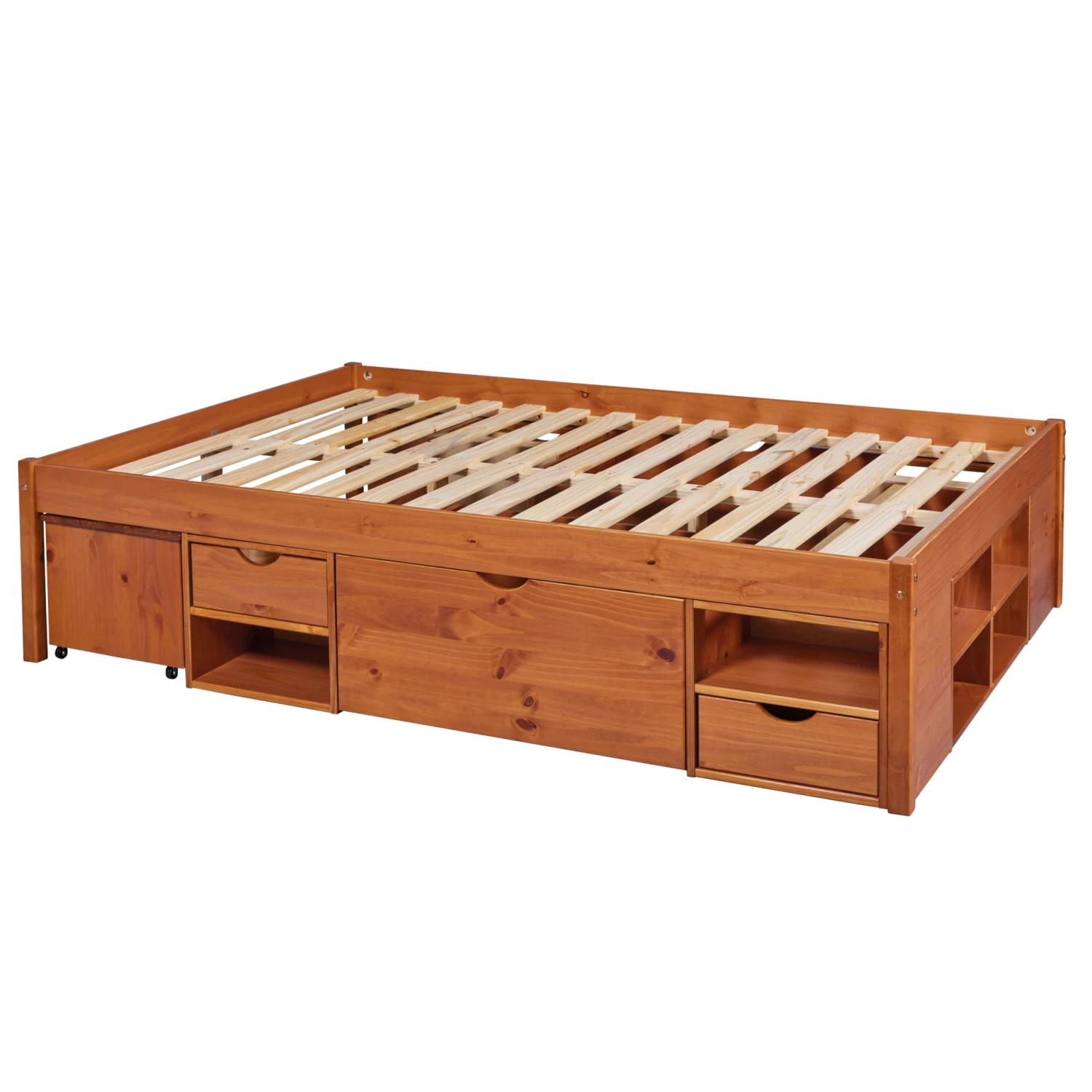 Lit Multi-rangements Avec Sommier Intégré En Pin Massif - LT12119 3 Lit Multi-rangements Avec Sommier Intégré En Pin Massif - LT12119