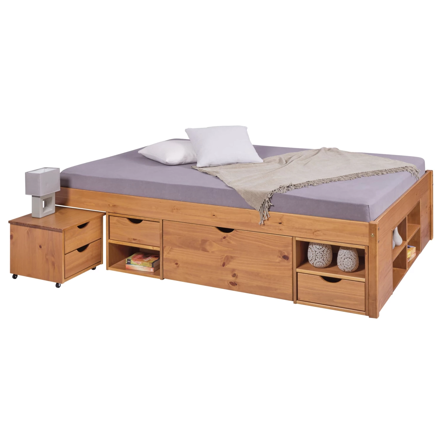 Lit Multi-rangements Avec Sommier Intégré En Pin Massif - LT12119 5 Lit Multi-rangements Avec Sommier Intégré En Pin Massif - LT12119 – Image 3