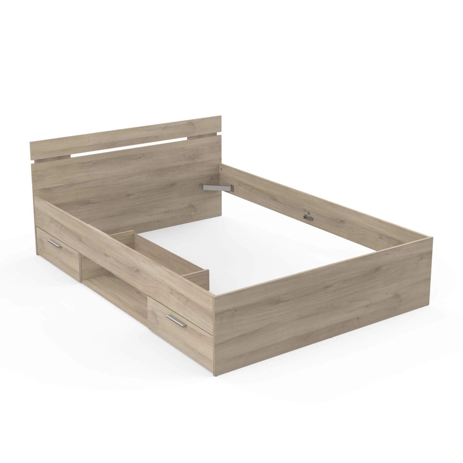 Lit Tiroir Avec Niche De Rangement En Bois Imitation Chêne Kronberg - LT202 4 Lit Tiroir Avec Niche De Rangement En Bois Imitation Chêne Kronberg - LT202 – Image 2