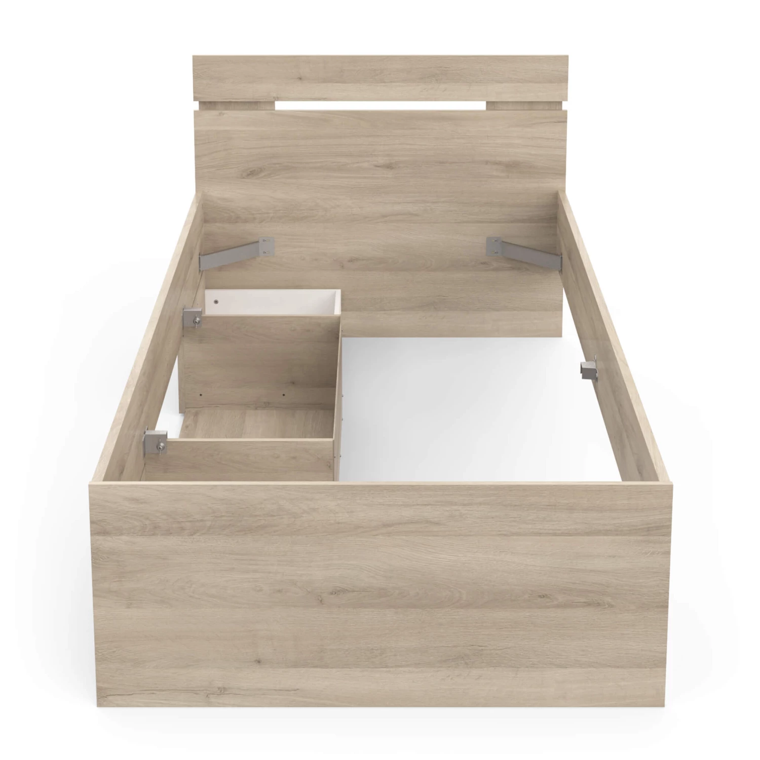 Lit Tiroir Avec Niche De Rangement En Bois Imitation Chêne Kronberg - LT202 10 Lit Tiroir Avec Niche De Rangement En Bois Imitation Chêne Kronberg - LT202 – Image 8