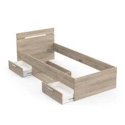 Lit Tiroir Avec Niche De Rangement En Bois Imitation Chêne Kronberg - LT202 20 Lit Tiroir Avec Niche De Rangement En Bois Imitation Chêne Kronberg - LT202 -Doublures De Lit Soldes 2024 lit tiroir 1 niche 90200 5