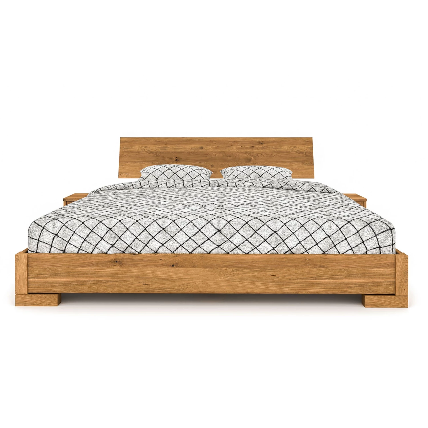 Lit Avec Tête De Lit Intégrée Et 2 Chevets En Chêne Massif Clair - LT36008 5 Lit Avec Tête De Lit Intégrée Et 2 Chevets En Chêne Massif Clair - LT36008 – Image 3